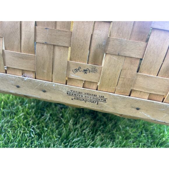 Longaberger 2003 Large Good Ol' Summertime Boardwalk Basket, Protector, Liner - Picture 5 of 9